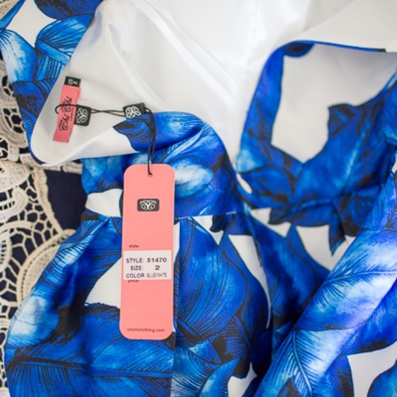 Blue and white palm frawn dress from modcloth - Picture 2 of 7